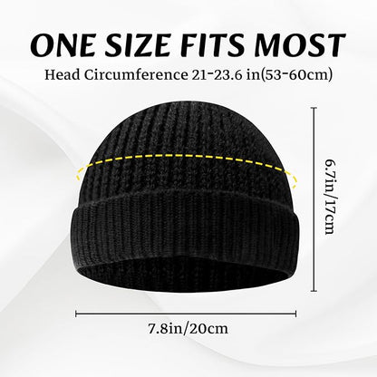 Schwarze Strickmütze, Einheitsgröße, Kopfumfang 53-60 cm, Unisex Winteraccessoire.