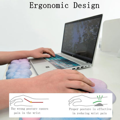 Molnformat ergonomiskt handledsstöd med musmatta och underlägg – Zeyora