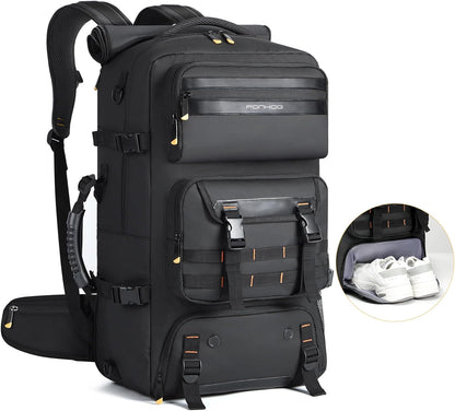 50L flygklar konvertibel reseryggsäck med skofack och USB-anslutning