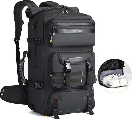 50L flygklar konvertibel reseryggsäck med skofack och USB-anslutning