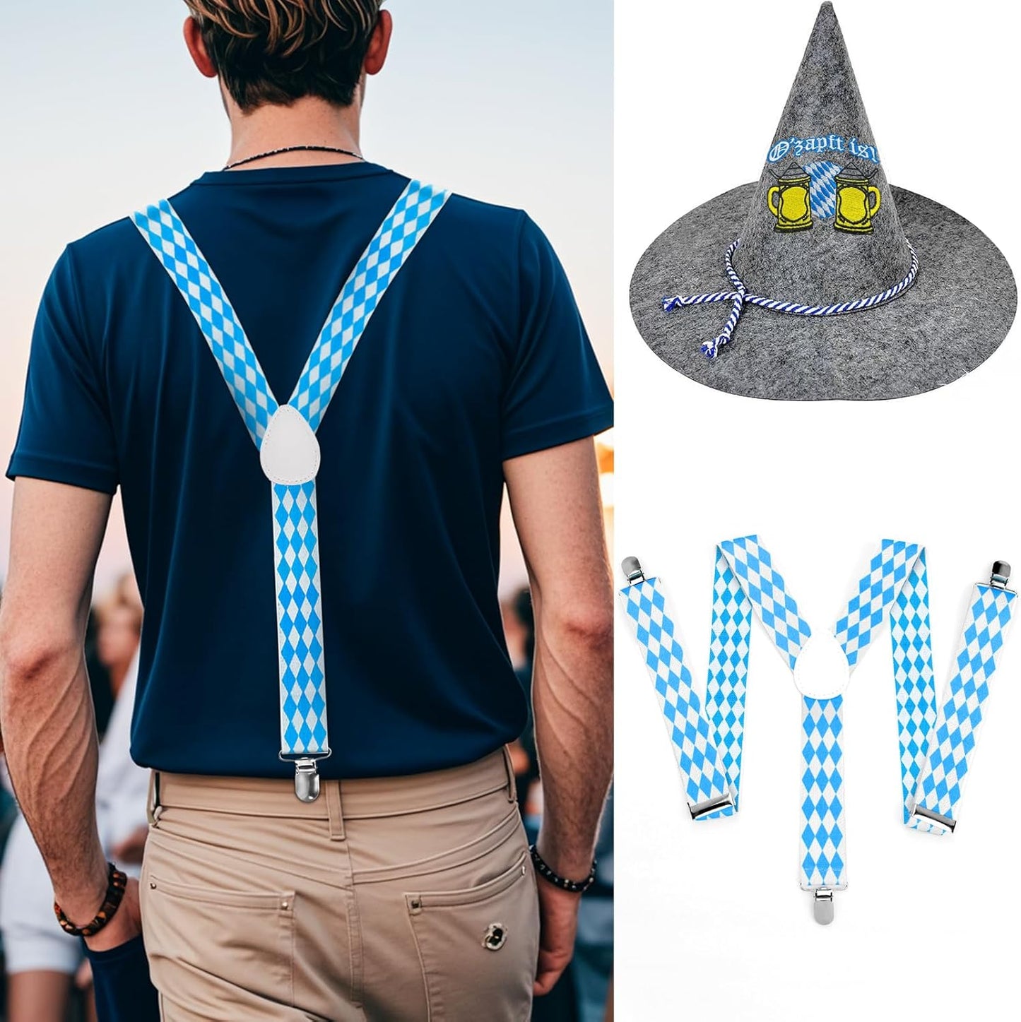 Lederhosen-set med hatt och hängslen – WiesnHeld Oktoberfest 2026
