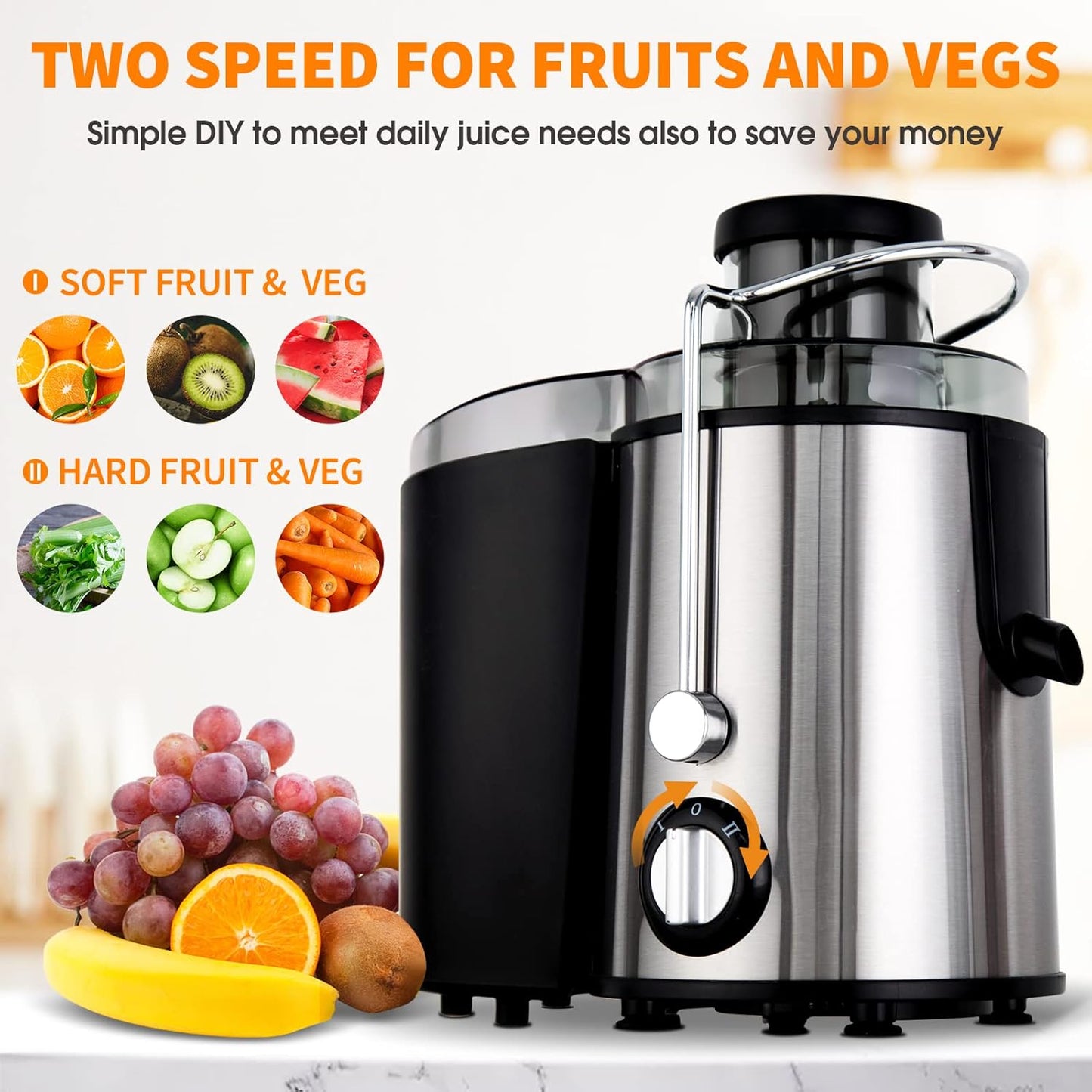Kallpressad juicepress med 3 hastigheter – JuicePro
