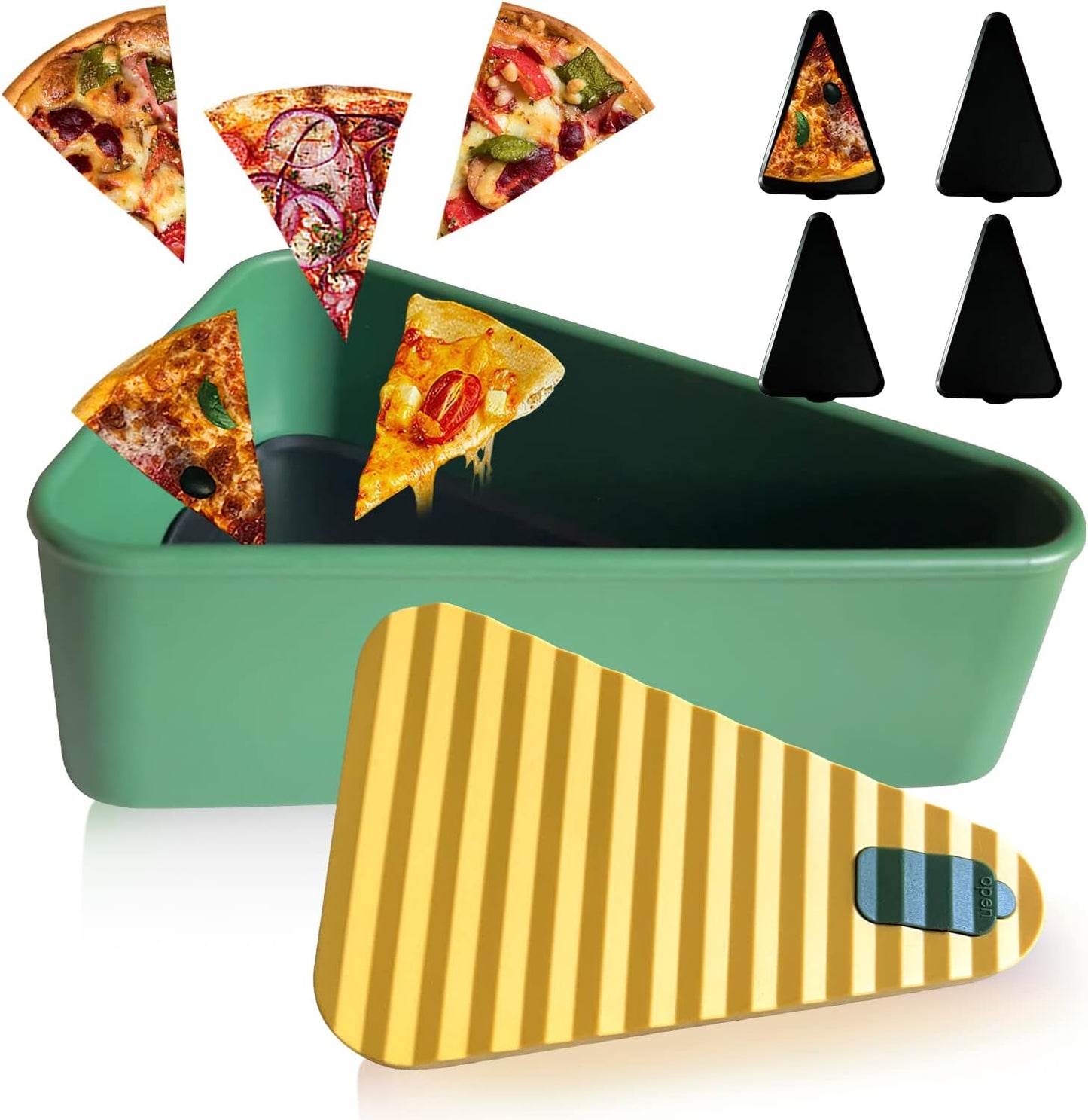 Återanvändbar pizzaförvaringsbehållare med 2 brickor – SliceSafe (1+1 GRATIS)