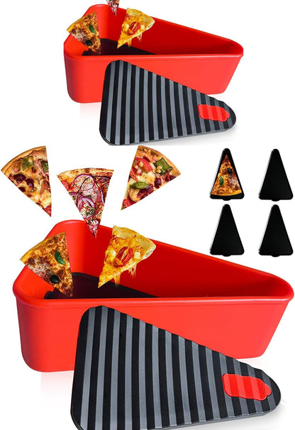 Återanvändbar pizzaförvaringsbehållare med 2 brickor – SliceSafe (1+1 GRATIS)