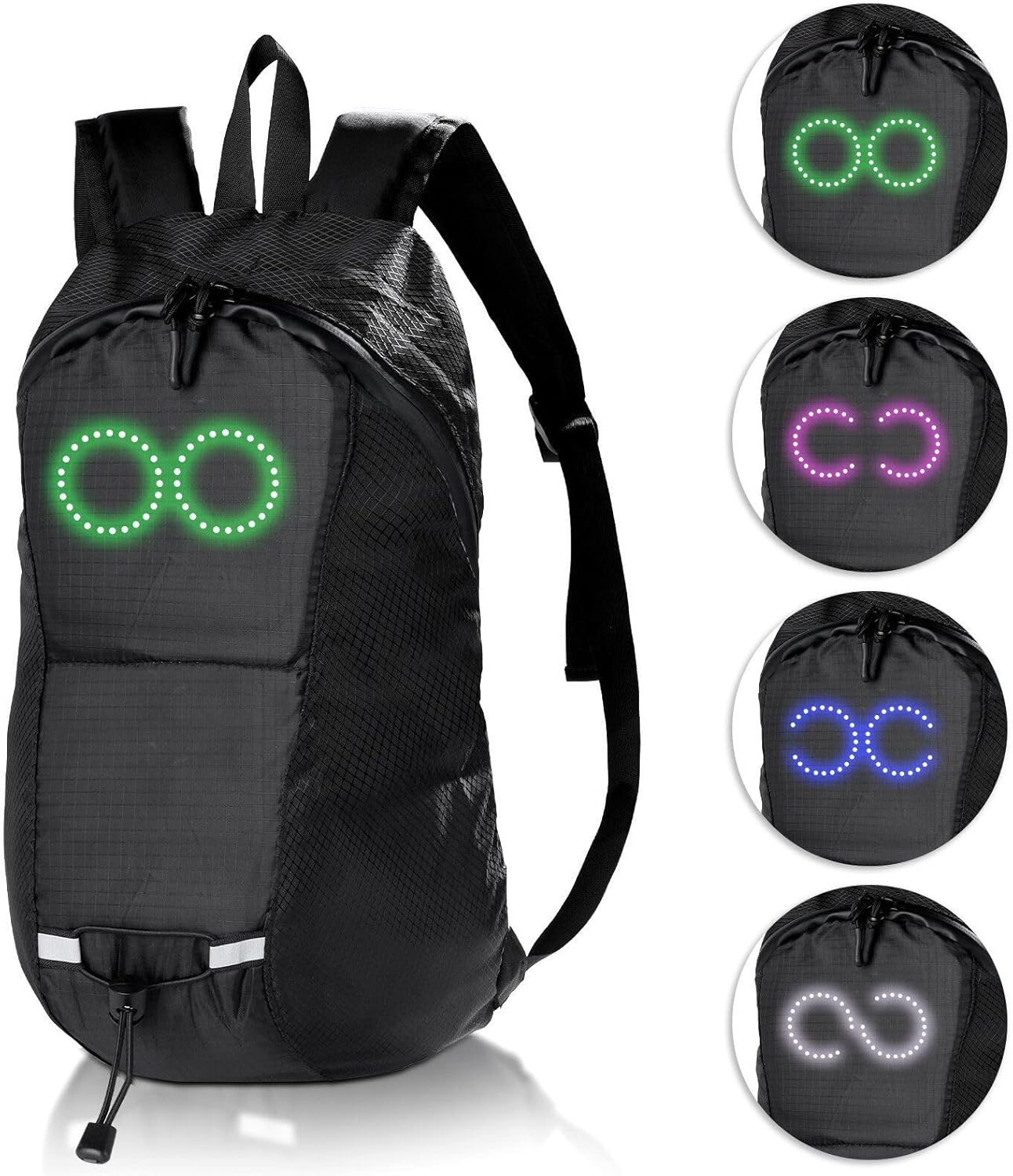 LED-reseryggsäck – vattentät lysande ryggsäck med ljudresponsivt sken – Nexora