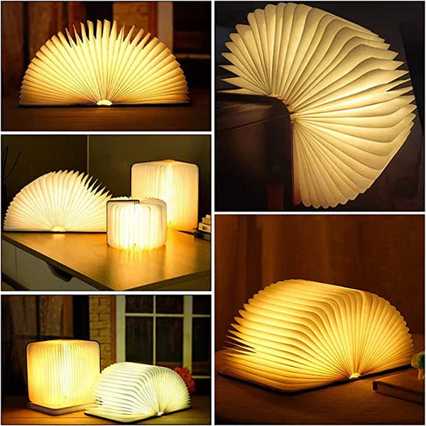 Fällbar boklampa med varmt LED-ljus - StoryGlow