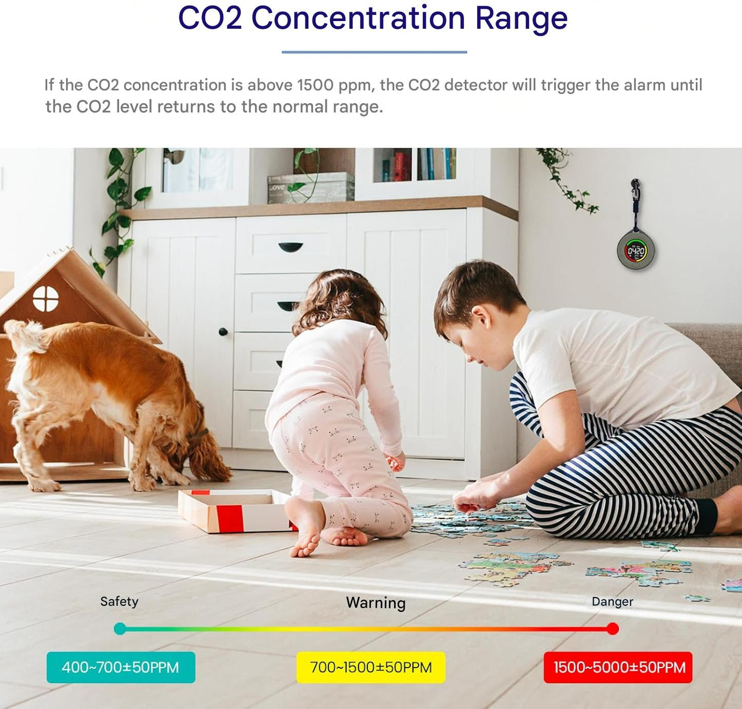 Bärbar CO2-detektor – Aervent