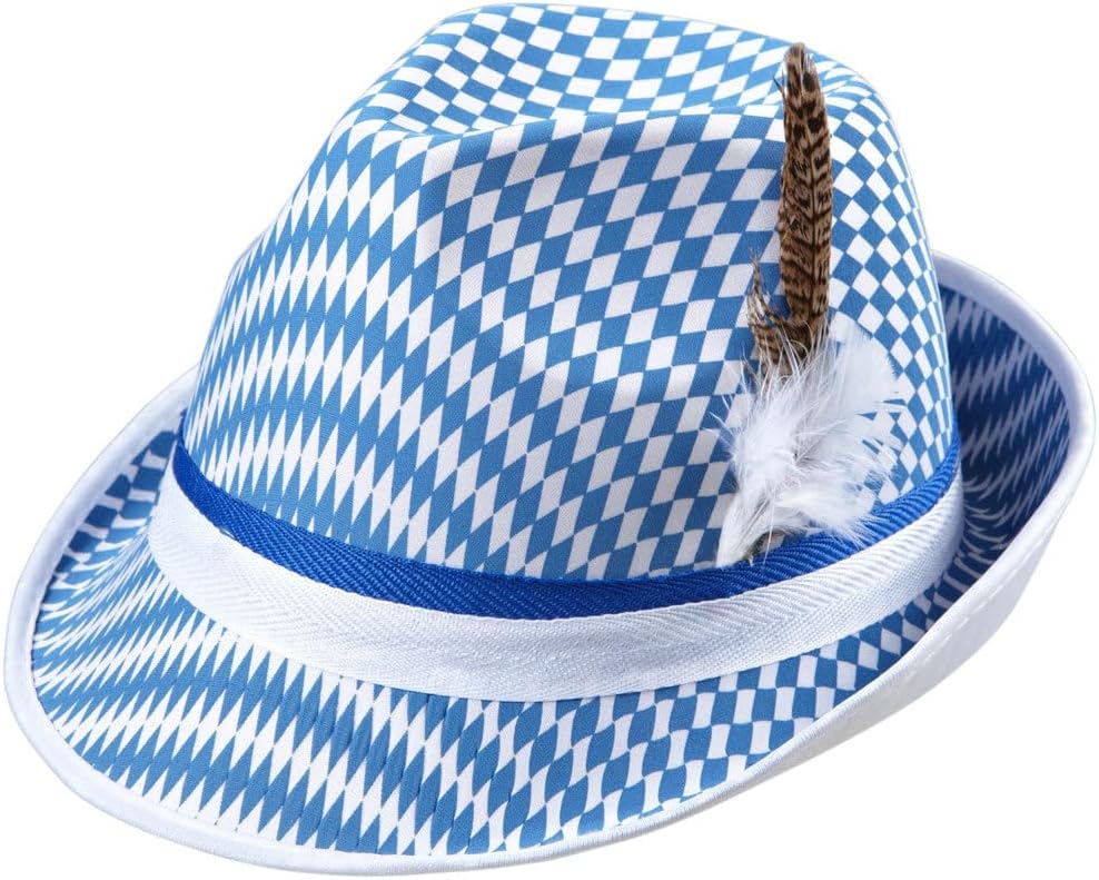 Tyrolerhatt i rombmönster med fjäder – BayernStyle Oktoberfest 2026