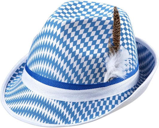 Tyrolerhatt i rombmönster med fjäder – BayernStyle Oktoberfest 2026