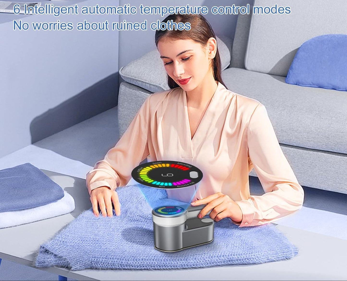 Bärbart reseångstrykjärn 1200 W med 6 lägen och AU-kontakt