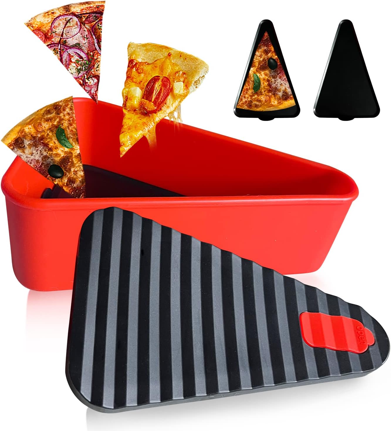 Återanvändbar pizzaförvaringsbehållare med 2 brickor – SliceSafe (1+1 GRATIS)