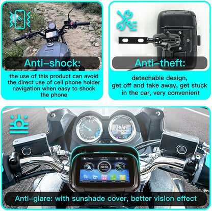 Bärbar motorcykelmonitor med 5-tums (12,7 cm) IPS-skärm – RideMate