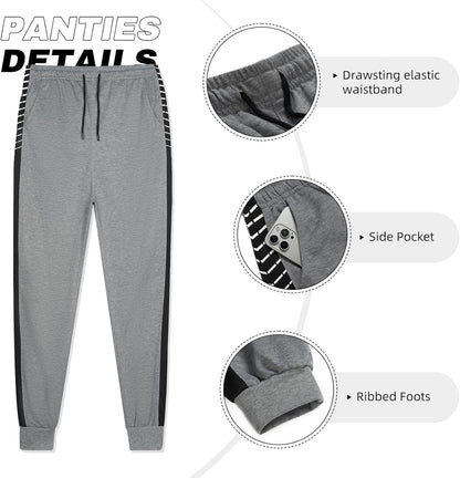 Graue Jogginghose mit Kordelzug, Seitentasche, gerippten Bündchen, elastischem Bund.