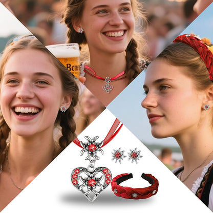 Edelweiss smyckeset med pärlor – TrachtenZauber Oktoberfest 2026