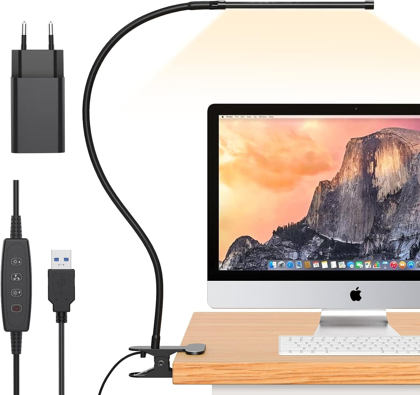 77-LED skrivbordsklämlampa med USB-strömförsörjning och flexibel svanhals – Serava