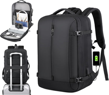 40 L expanderbar vattentät reseryggsäck med USB-port och 17-tums laptopfack – AirVoyage
