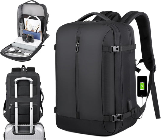 40 L expanderbar vattentät reseryggsäck med USB-port och 17-tums laptopfack – AirVoyage