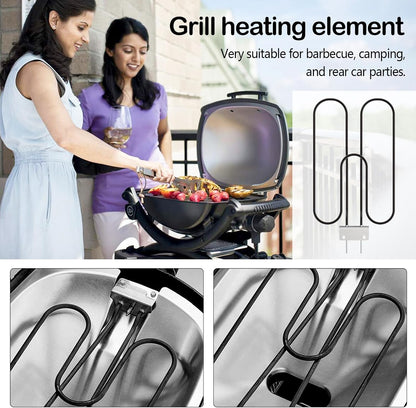 Högpresterande värmespiral i rostfritt stål 2200 W för utomhus-elgrill – Zeythra