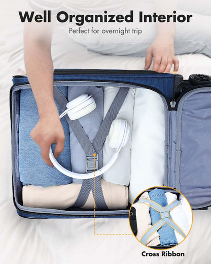 Flygbolagsgodkänt handbagage för under sätet med spinnerhjul och laptopfack