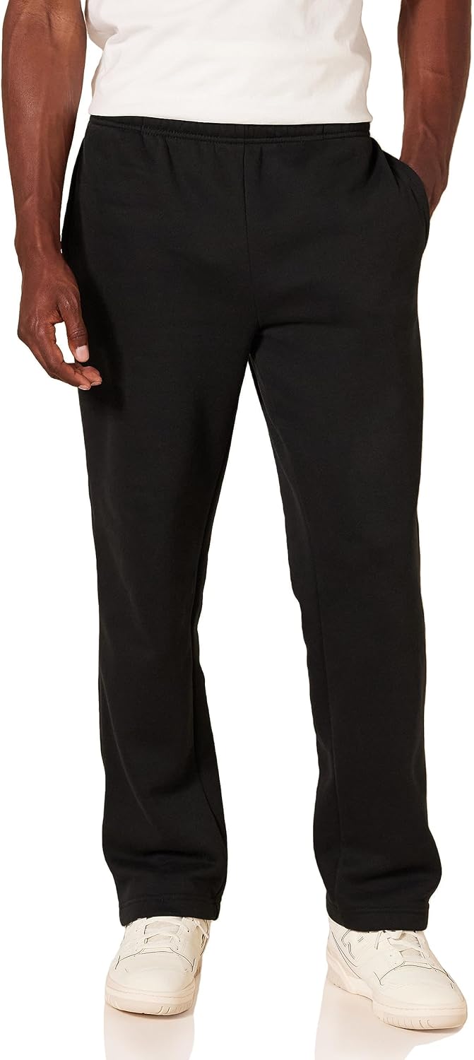 Schwarze Herren-Sweatpants, Baumwolle, bequem, lässig, mit Taschen, ideal für Freizeitkleidung.