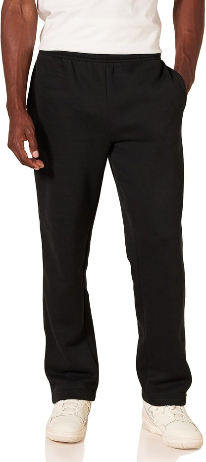 Schwarze Herren-Sweatpants, Baumwolle, bequem, lässig, mit Taschen, ideal für Freizeitkleidung.