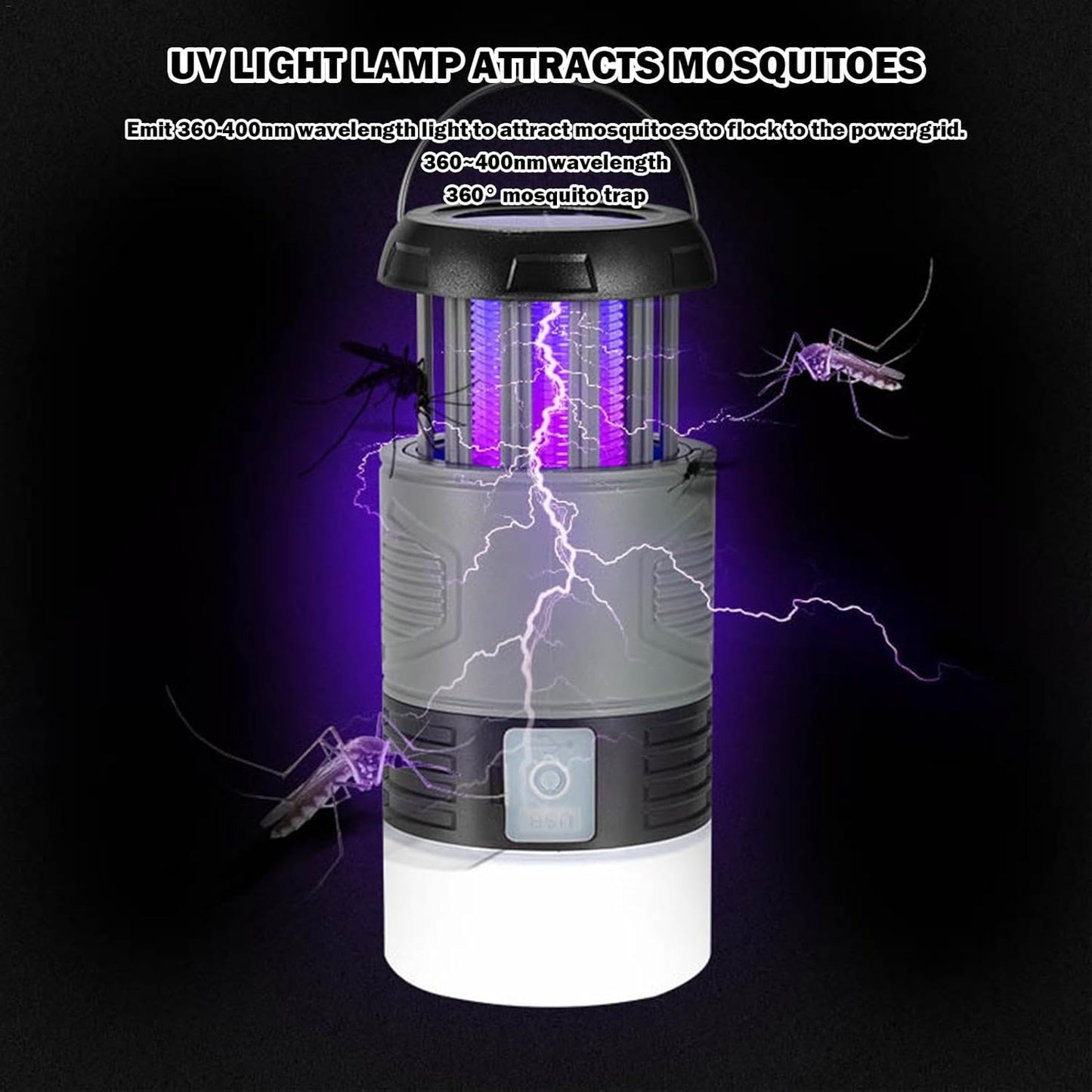 Solcellsdriven flugfälla med UV-lampa – Zynora