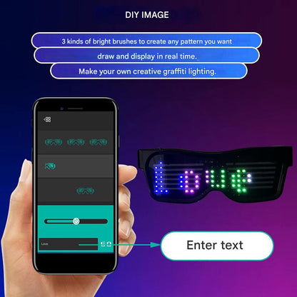 Appstyrda LED-partyglasögon - GlowBeat