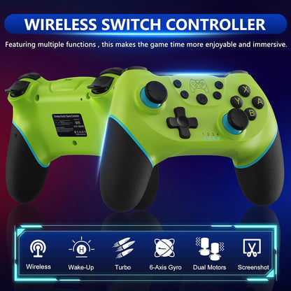 Trådlös Switch-kontroller med Hall-effektjoysticks och turbofunktion – Nexora
