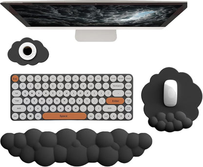 Molnformat ergonomiskt handledsstöd med musmatta och underlägg – Zeyora