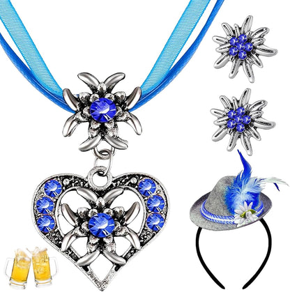 Edelweiss smyckeset med pärlor – TrachtenZauber Oktoberfest 2026
