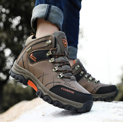 Braune wasserdichte Wanderschuhe für Herren, rutschfest, atmungsaktiv, Outdoor-Schuhe.
