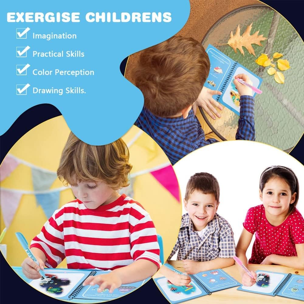 Set med 4 återanvändbara akvarellböcker - AquaColor-böcker