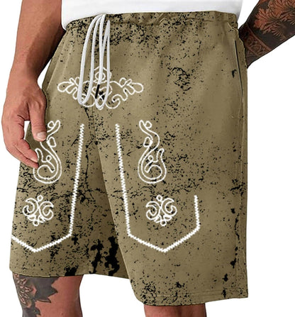 Herrshorts med sliten look och Oktoberfest-tryck – SeppShorts Oktoberfest 2026
