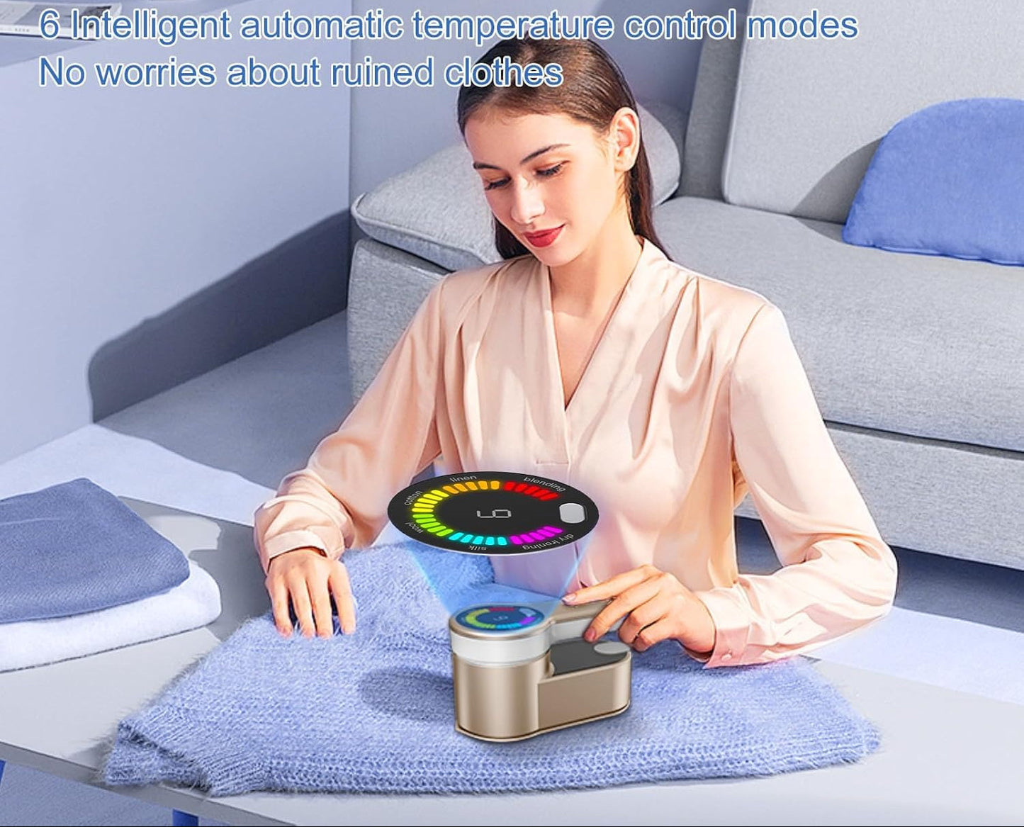 Bärbart reseångstrykjärn 1200 W med 6 lägen och AU-kontakt