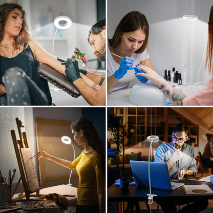 3 färglägen LED-klämlampa för skrivbord med flexibel svanhals – Selvara (1+1 GRATIS)