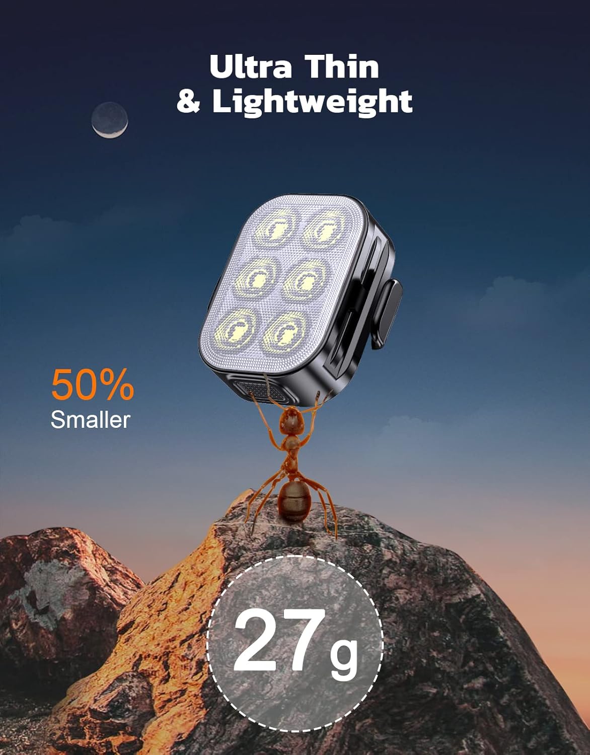 Set med ultratunna, USB-uppladdningsbara cykelljus med 4+6 lägen – SlimBeam