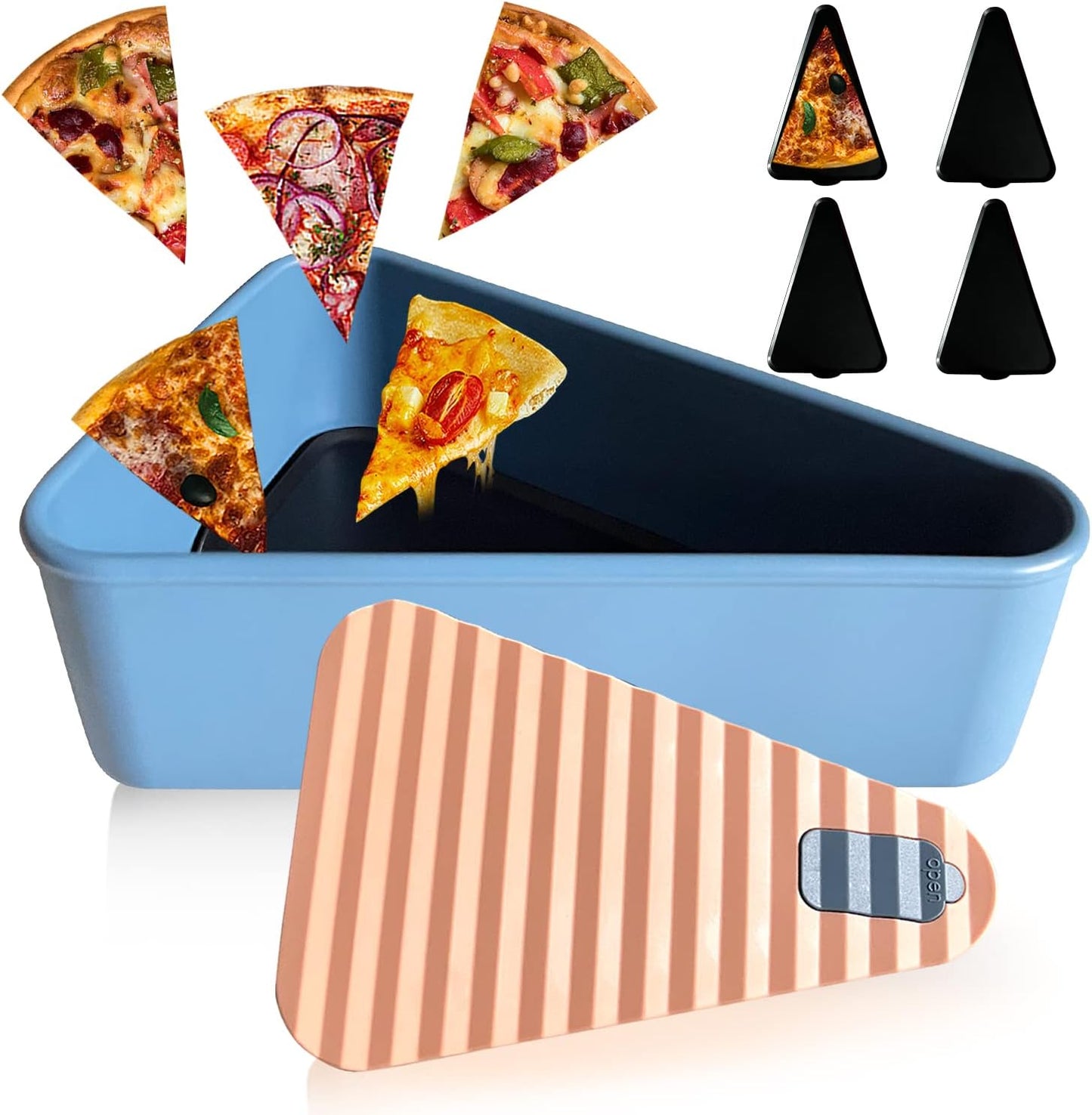 Återanvändbar pizzaförvaringsbehållare med 2 brickor – SliceSafe (1+1 GRATIS)