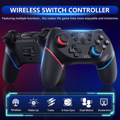 Trådlös Switch-kontroller med Hall-effektjoysticks och turbofunktion – Nexora