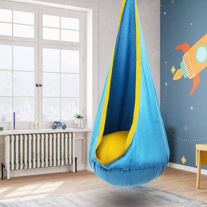 Barnhängstol med luftkudde för inomhus- och utomhusbruk.