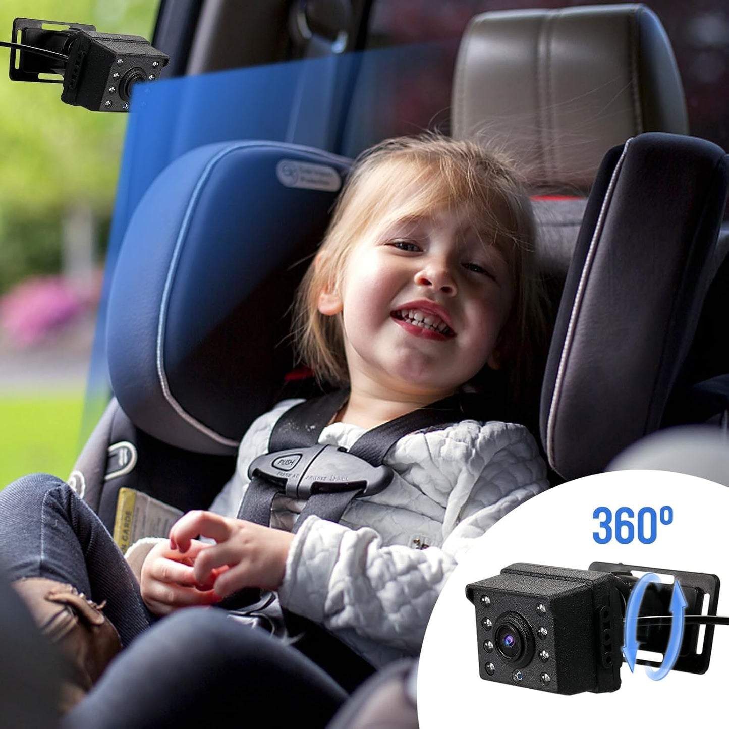 Babyspegel med 1080P-kamera och 4,3-tums skärm – Solvian