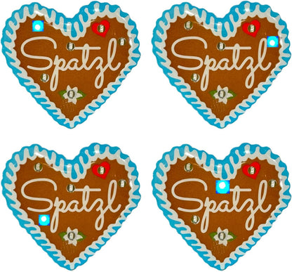 LED-pins med pepparkakshjärtor (4-pack) – HerzGaudi Oktoberfest 2026