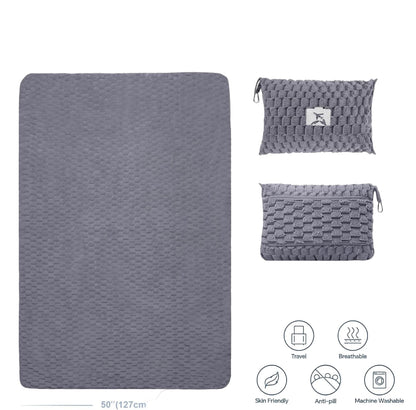 Packbar flanellresefilt med kuddficka och bagageslits – Trevora