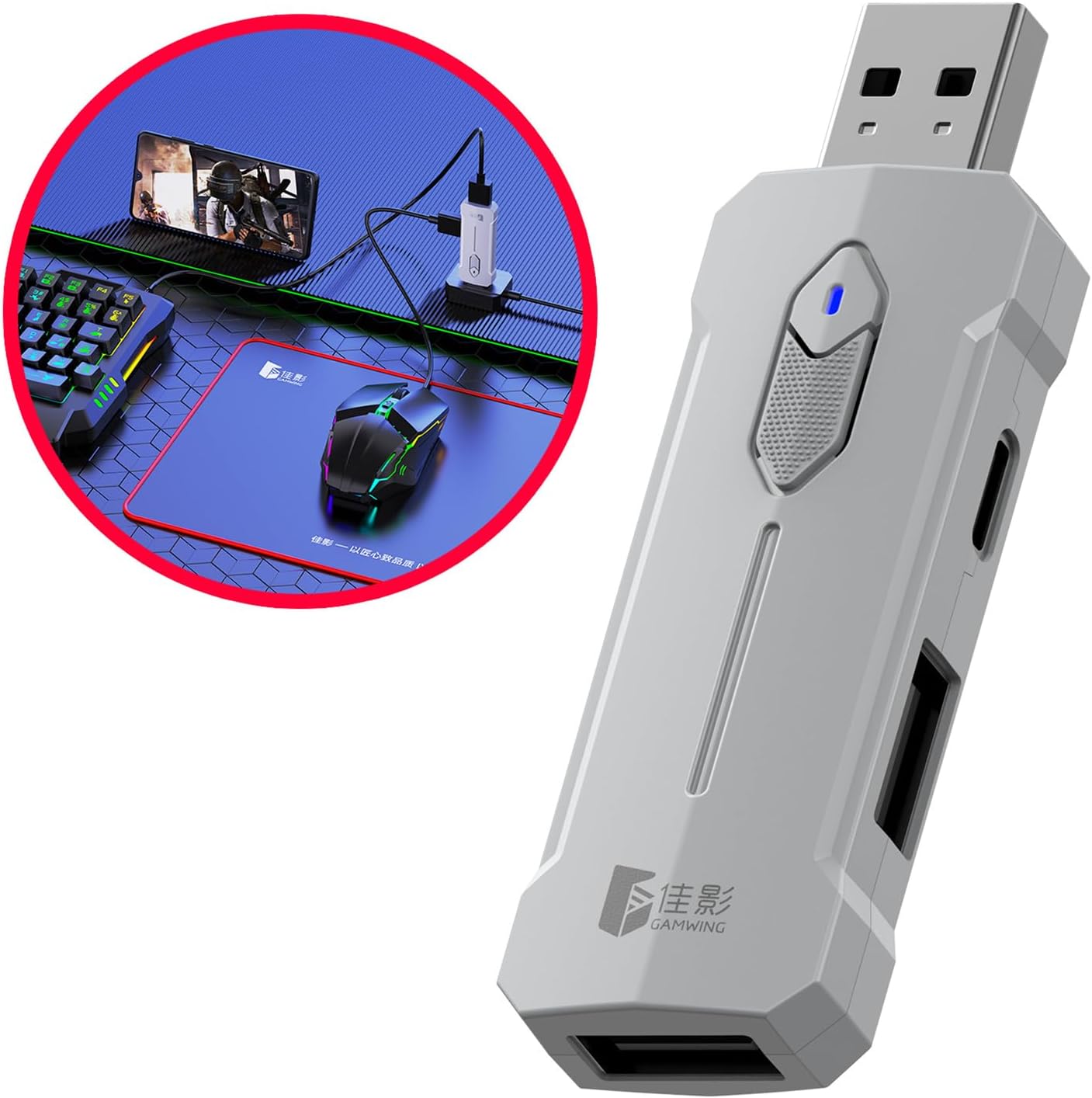 RGB-gamingtangentbord och muscombo – Ergonomiskt adapterset för handkontroll – Zyvorn
