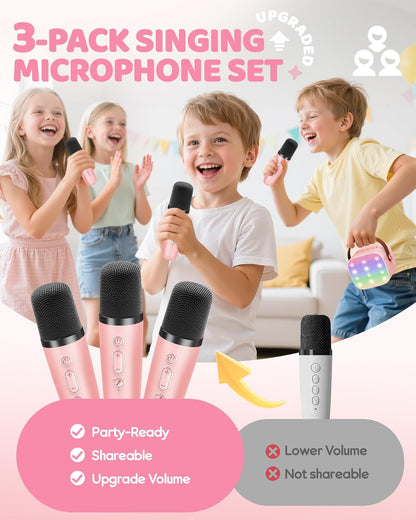 Bärbar mini-karaokemaskin med Bluetooth-högtalare och 2 trådlösa mikrofoner – Veylo