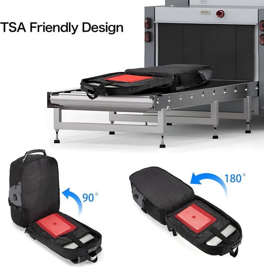 Vattentät anti-stöld laptop- och resryggsäck med USB-anslutning – 17,3"