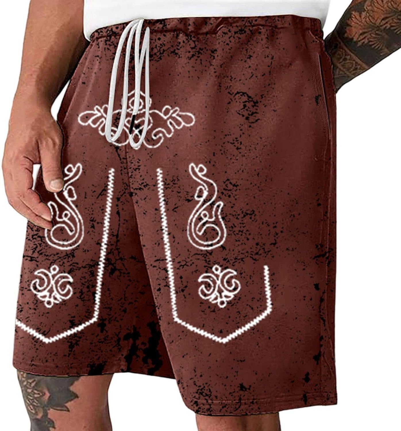 Herrshorts med sliten look och Oktoberfest-tryck – SeppShorts Oktoberfest 2026