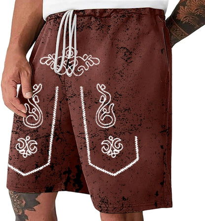Herrshorts med sliten look och Oktoberfest-tryck – SeppShorts Oktoberfest 2026