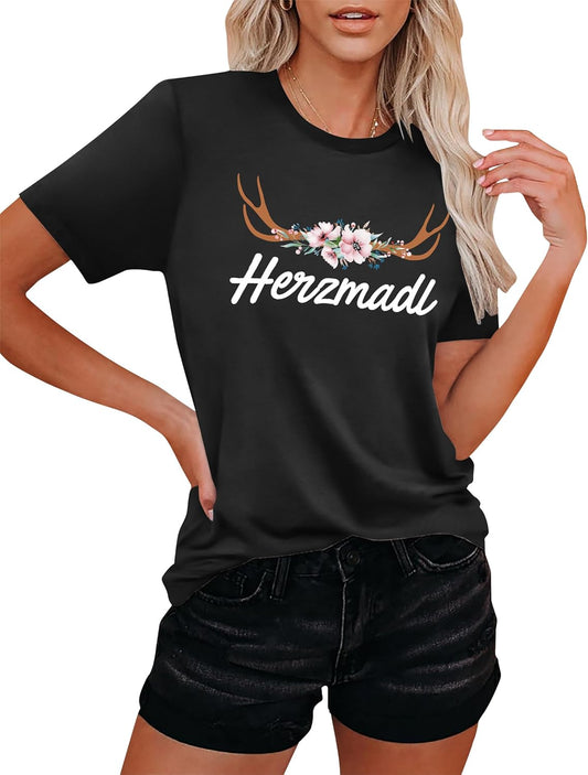 Kortärmad dam-T-shirt med hjärta – Lena Oktoberfest 2026