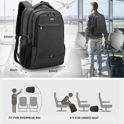 Vattentät reseryggsäck för laptop med USB-port och organiserad förvaring