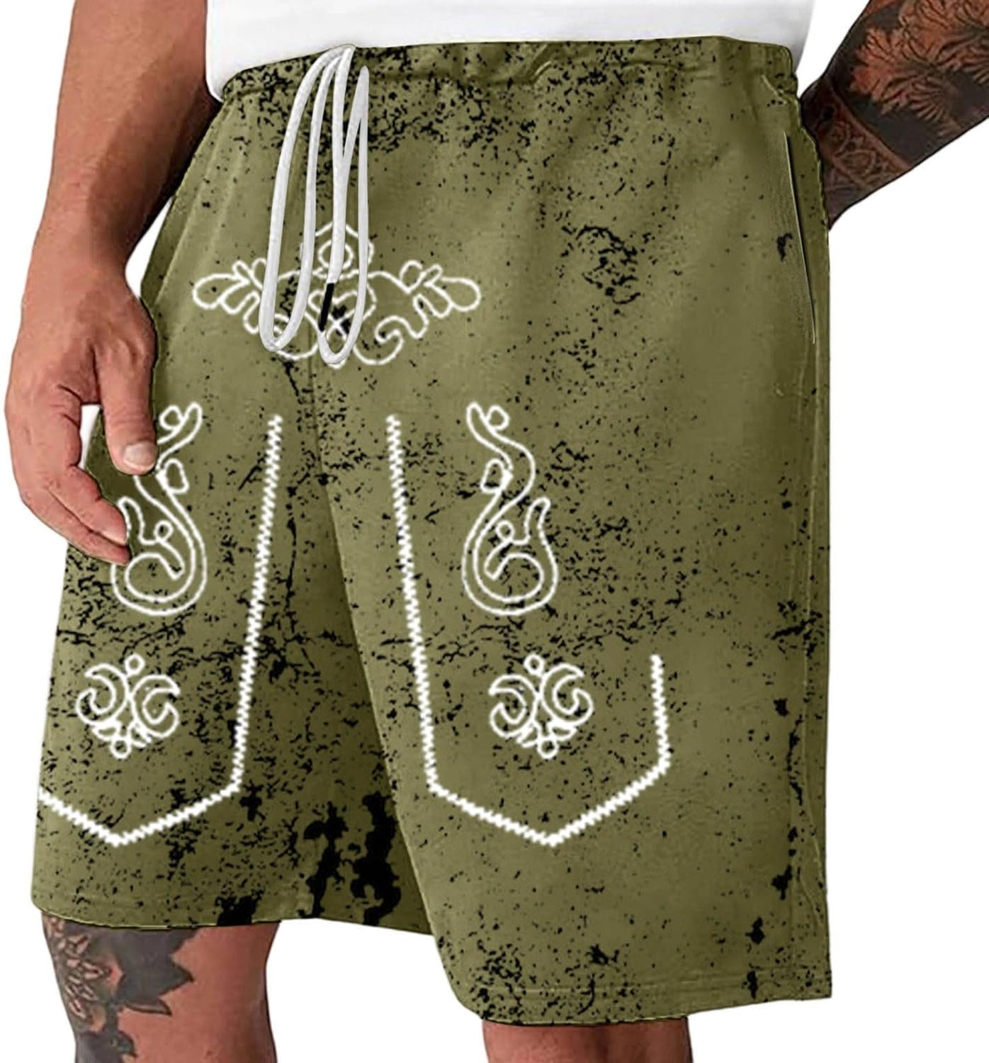Herrshorts med sliten look och Oktoberfest-tryck – SeppShorts Oktoberfest 2026